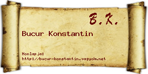 Bucur Konstantin névjegykártya